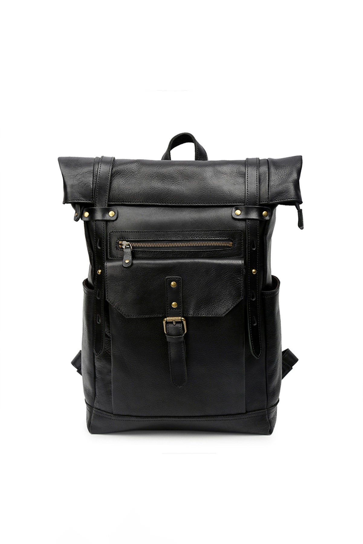 black leather backpack zippers moto designer Shadow Rider Leather Backpack