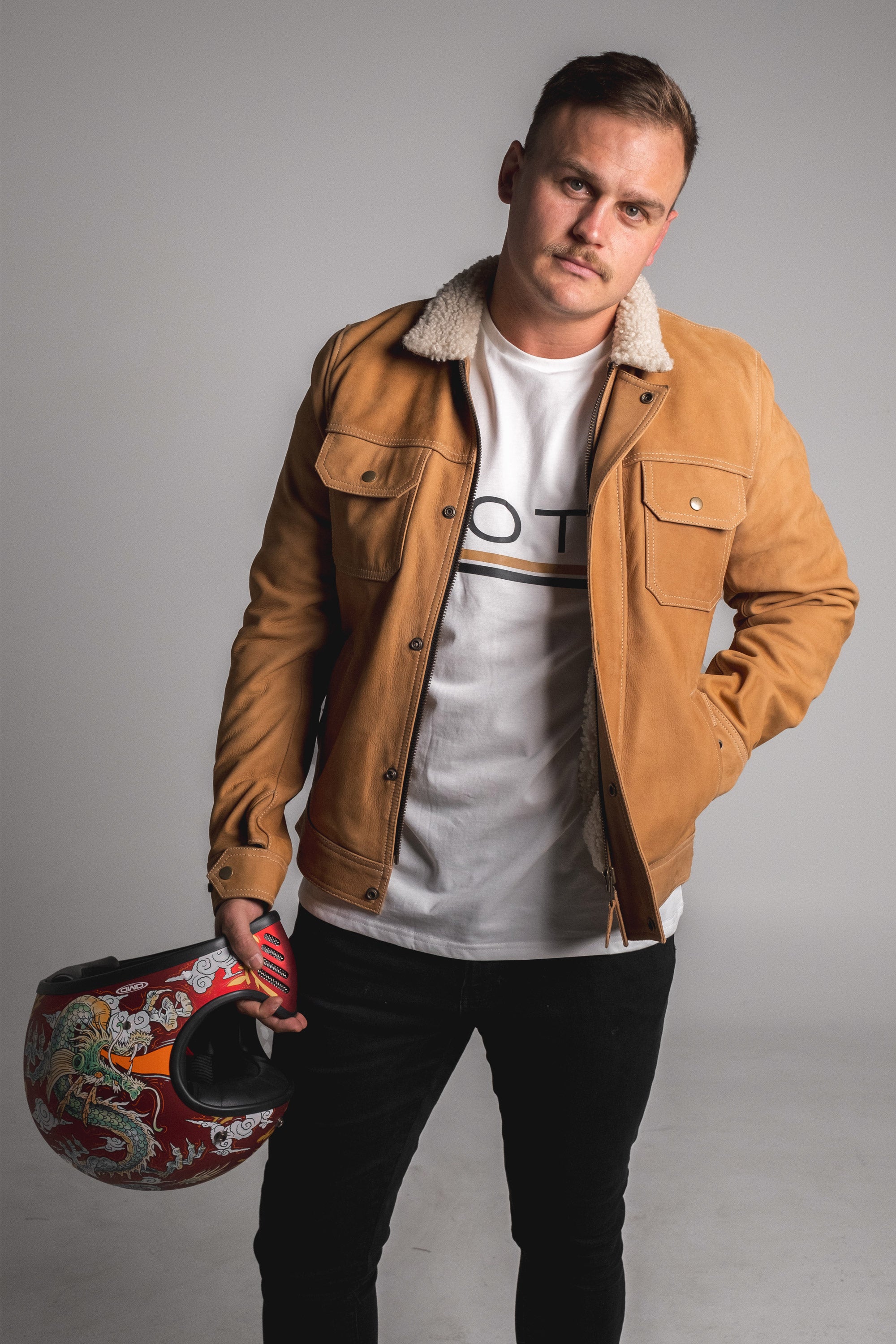 Byron Jacket Nubuck Leather Mens Motorcycle Jacket Merla Moto