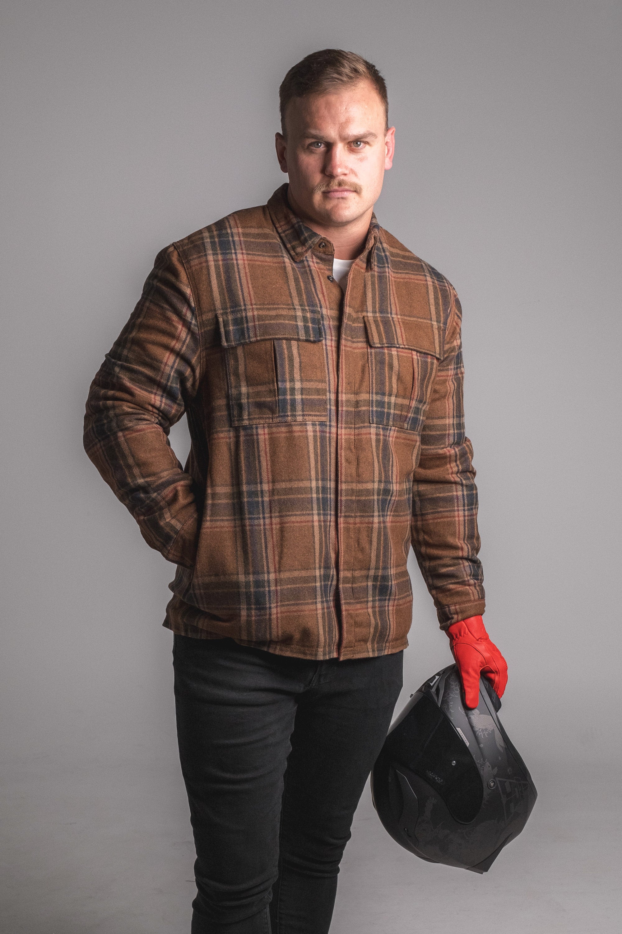 Motorcycle flannel cheap jacket