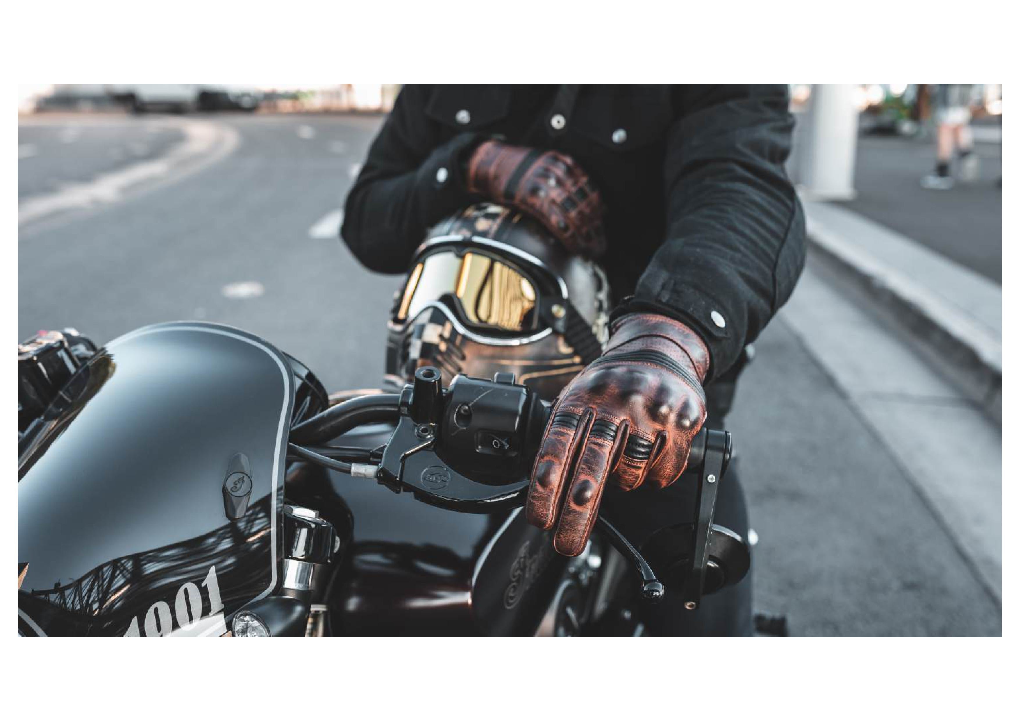 Boston Motorcycle Gloves - Brown