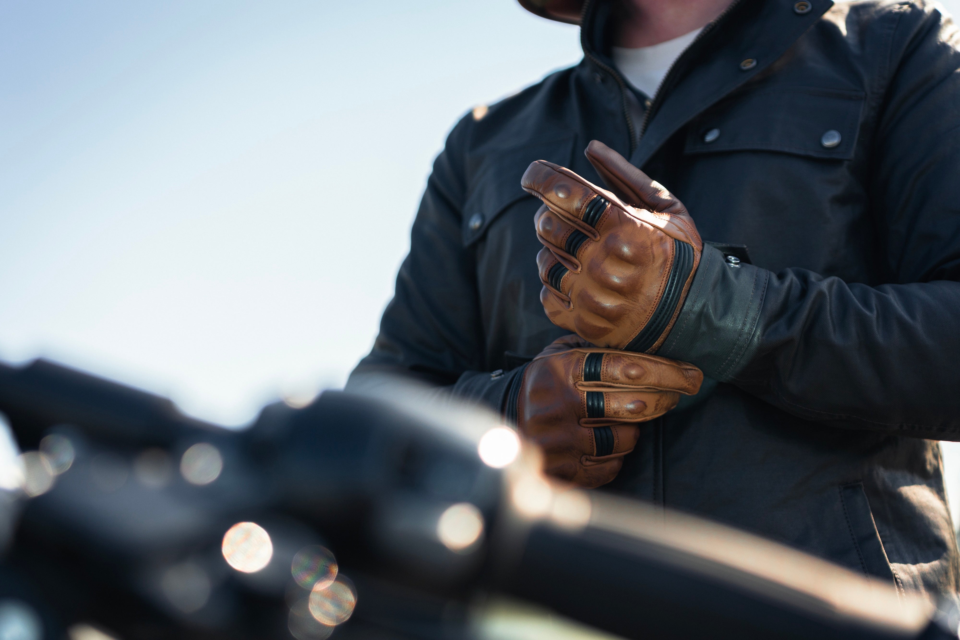 Boston Motorcycle Gloves - Brown