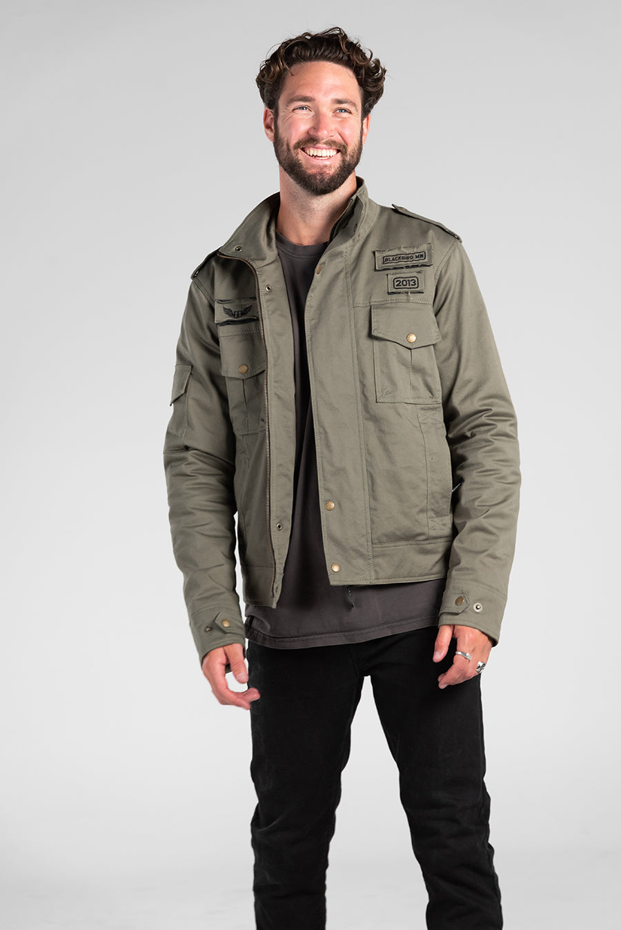Black Hawk Aramid Mens Lightweight Motorcycle Jacket