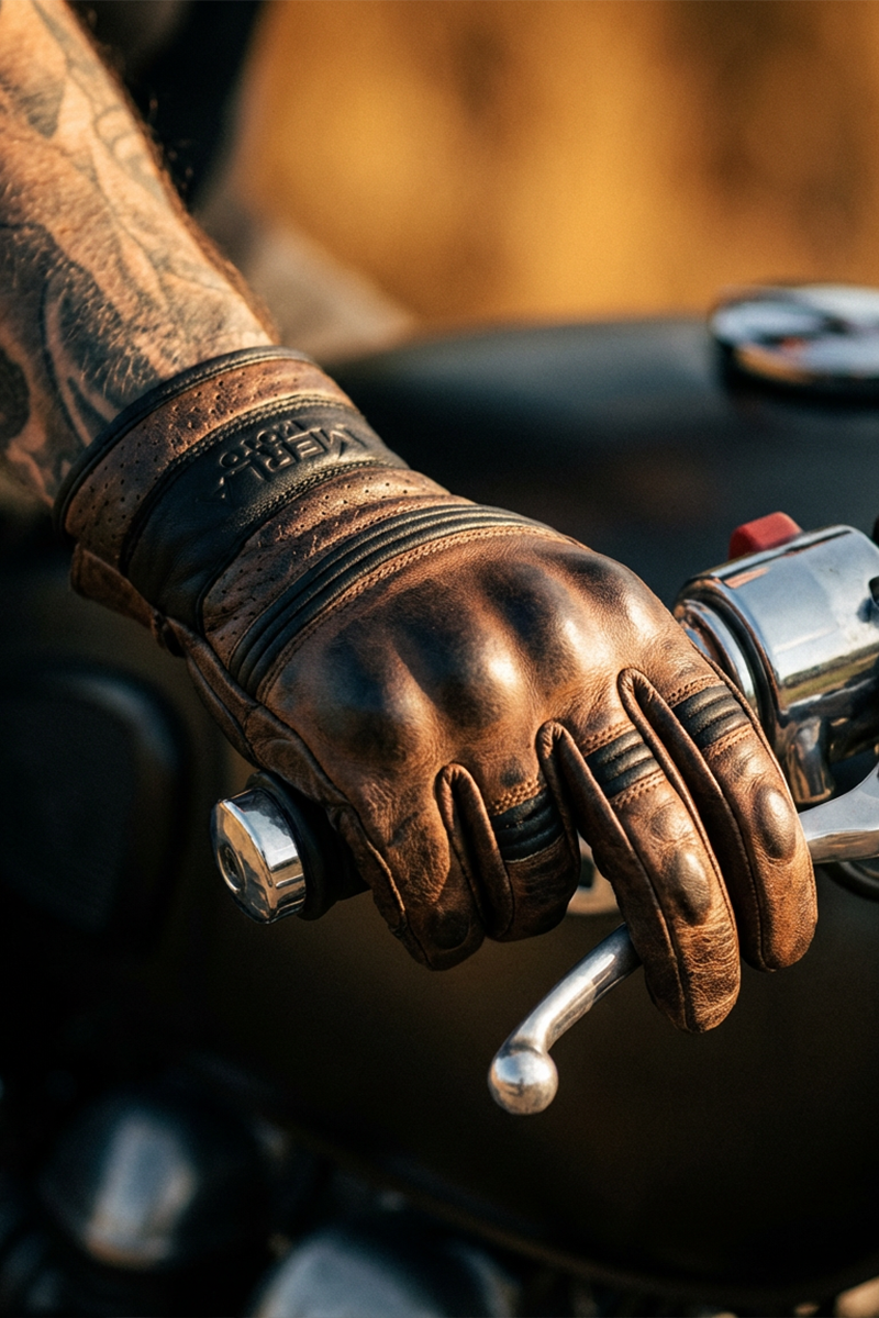 Boston Motorcycle Gloves - Brown