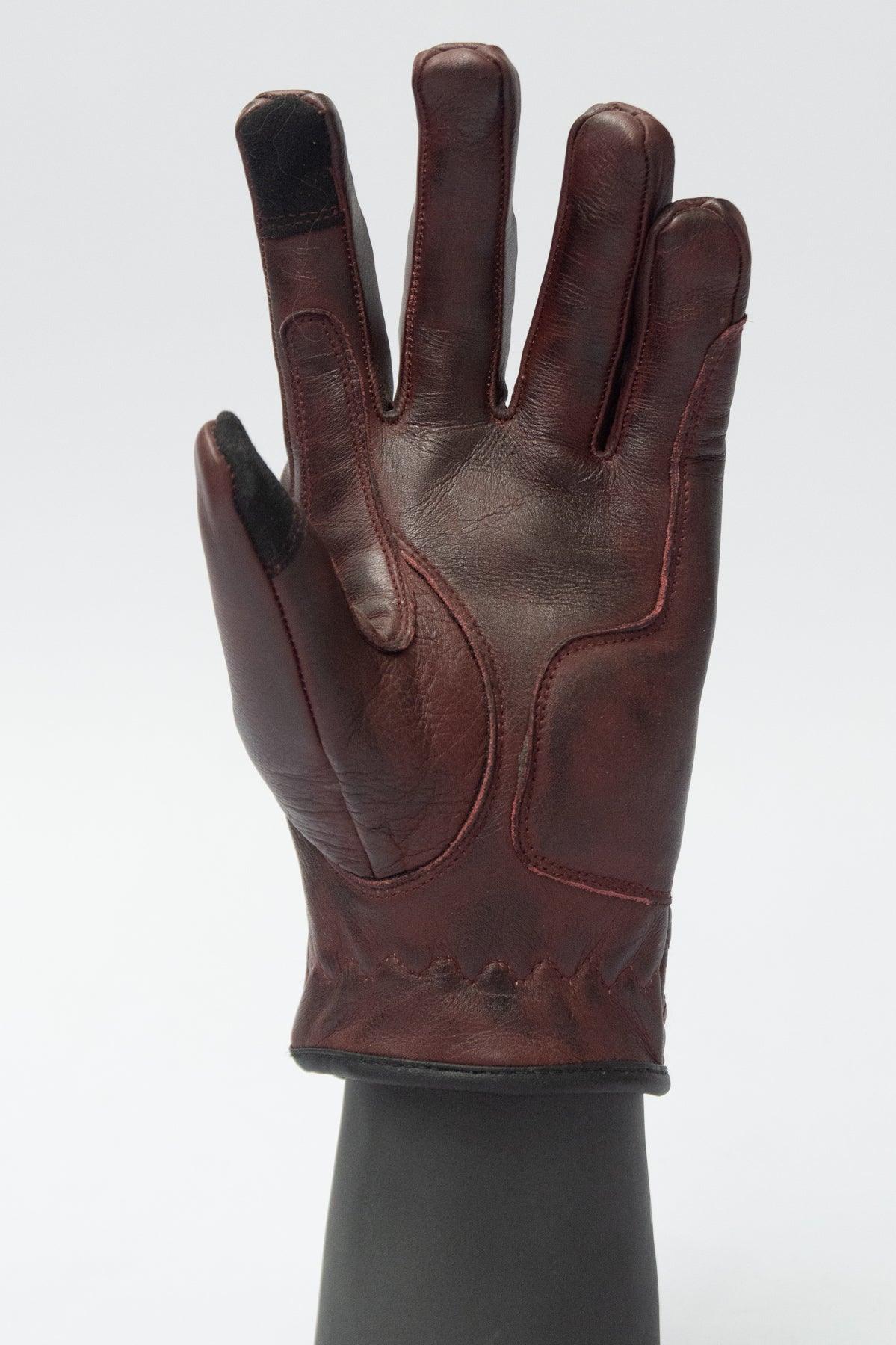 Cafe Quilted Leather Motorcycle Gloves Merla Moto