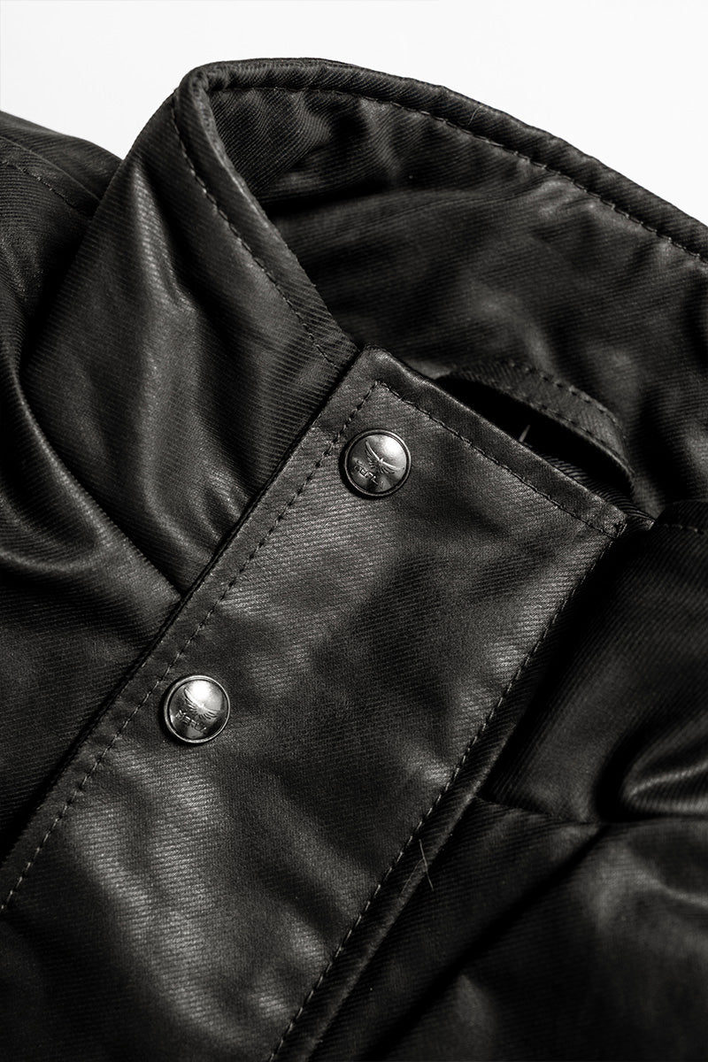 Carrera Mens Waxed Cotton Motorcycle Jacket (Armoured)