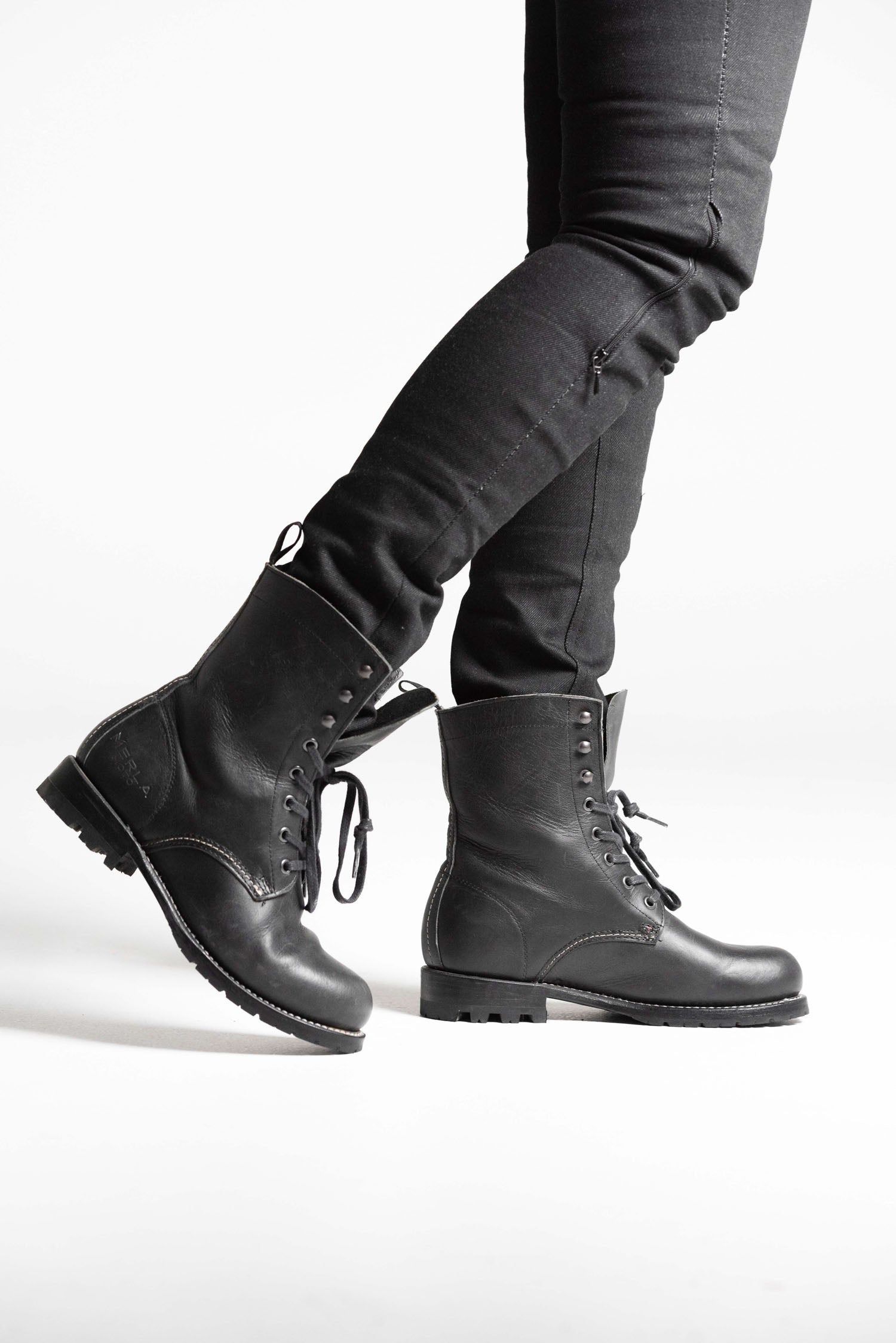 Estrada - Womens Black Leather Boots MERLA MOTO