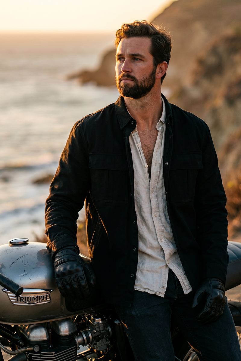 Brooklyn Reinforced Denim Motorcycle Shirt