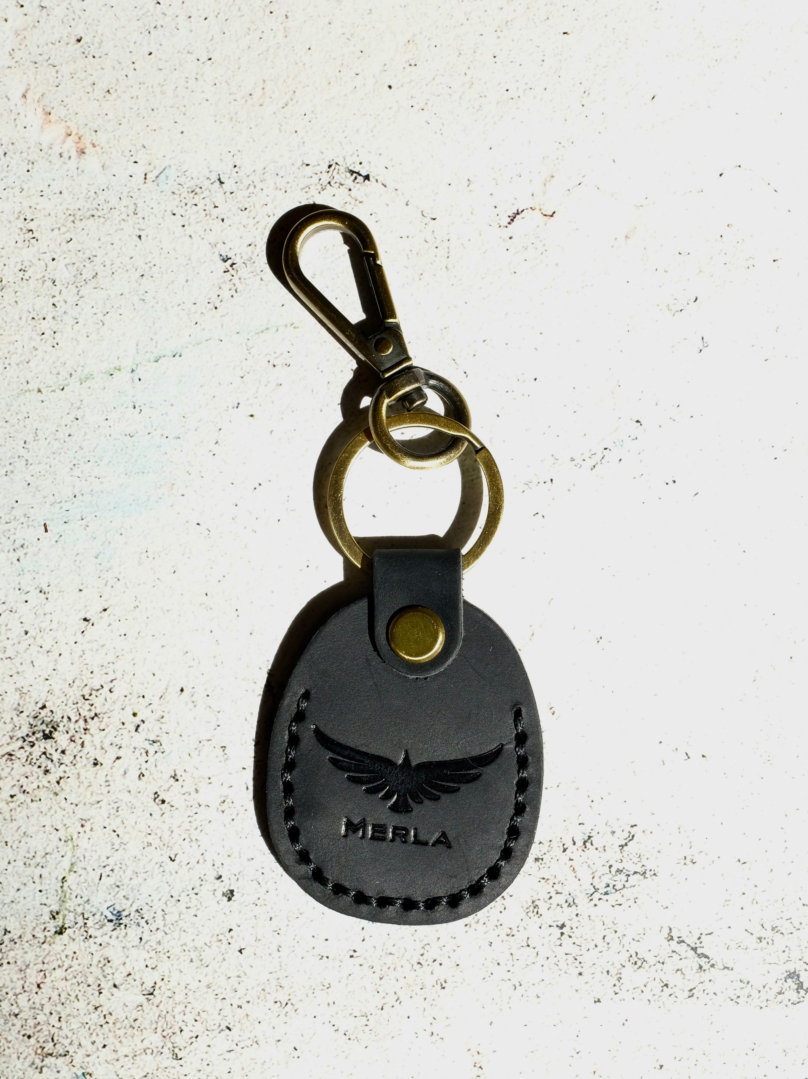 Merla Premium Leather Air Tag Key Ring