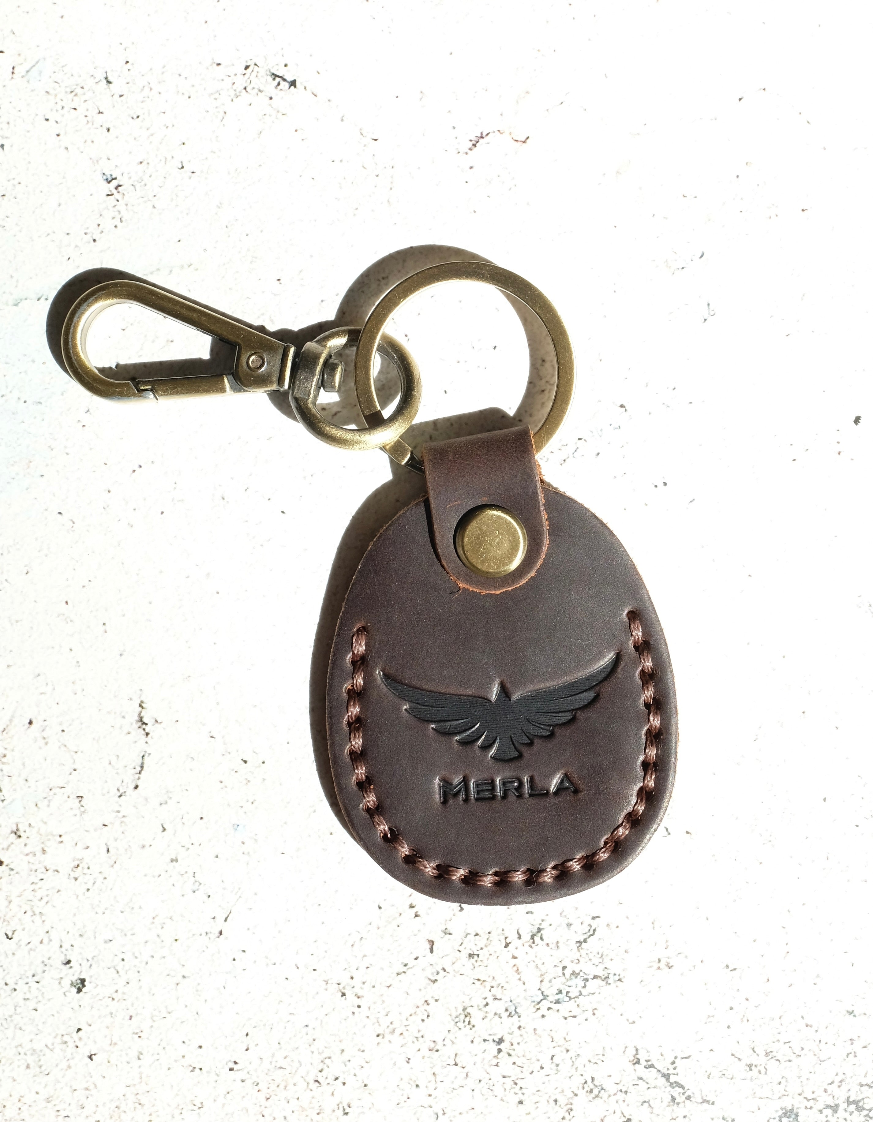 Merla Premium Leather Air Tag Key Ring