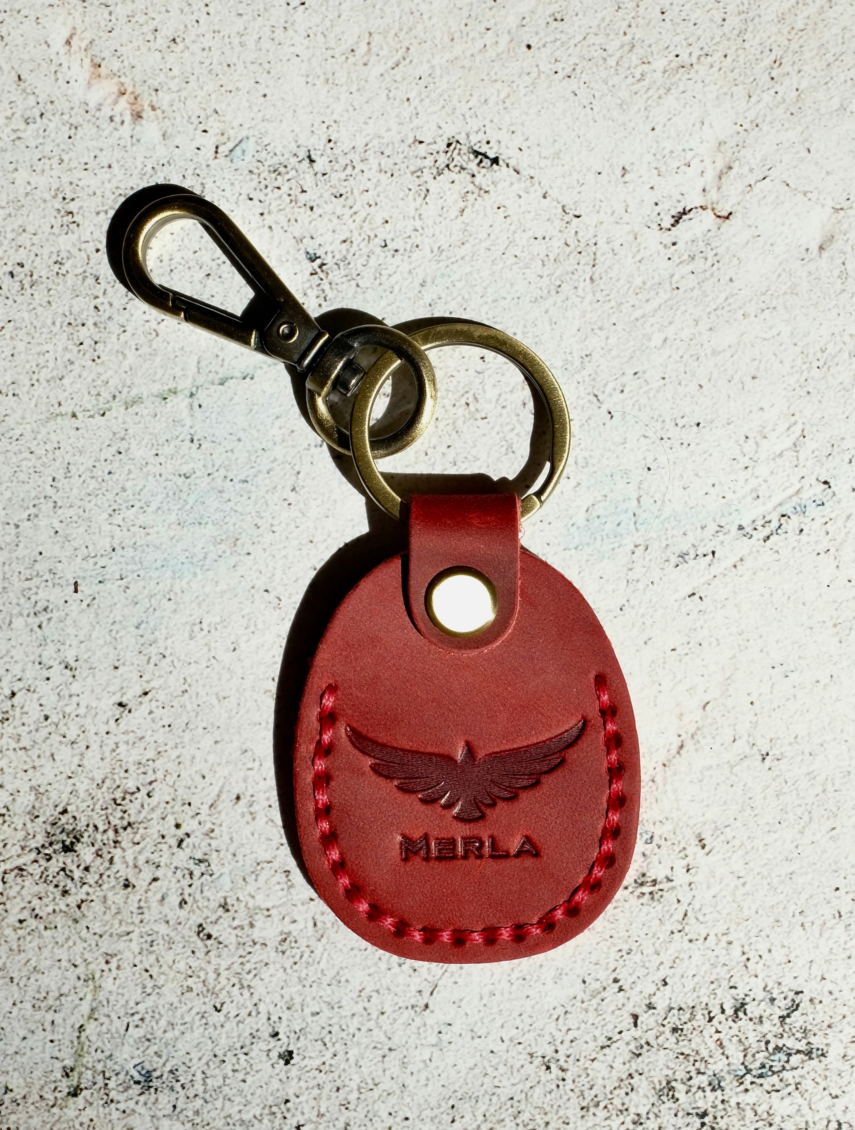 Merla Premium Leather Air Tag Key Ring