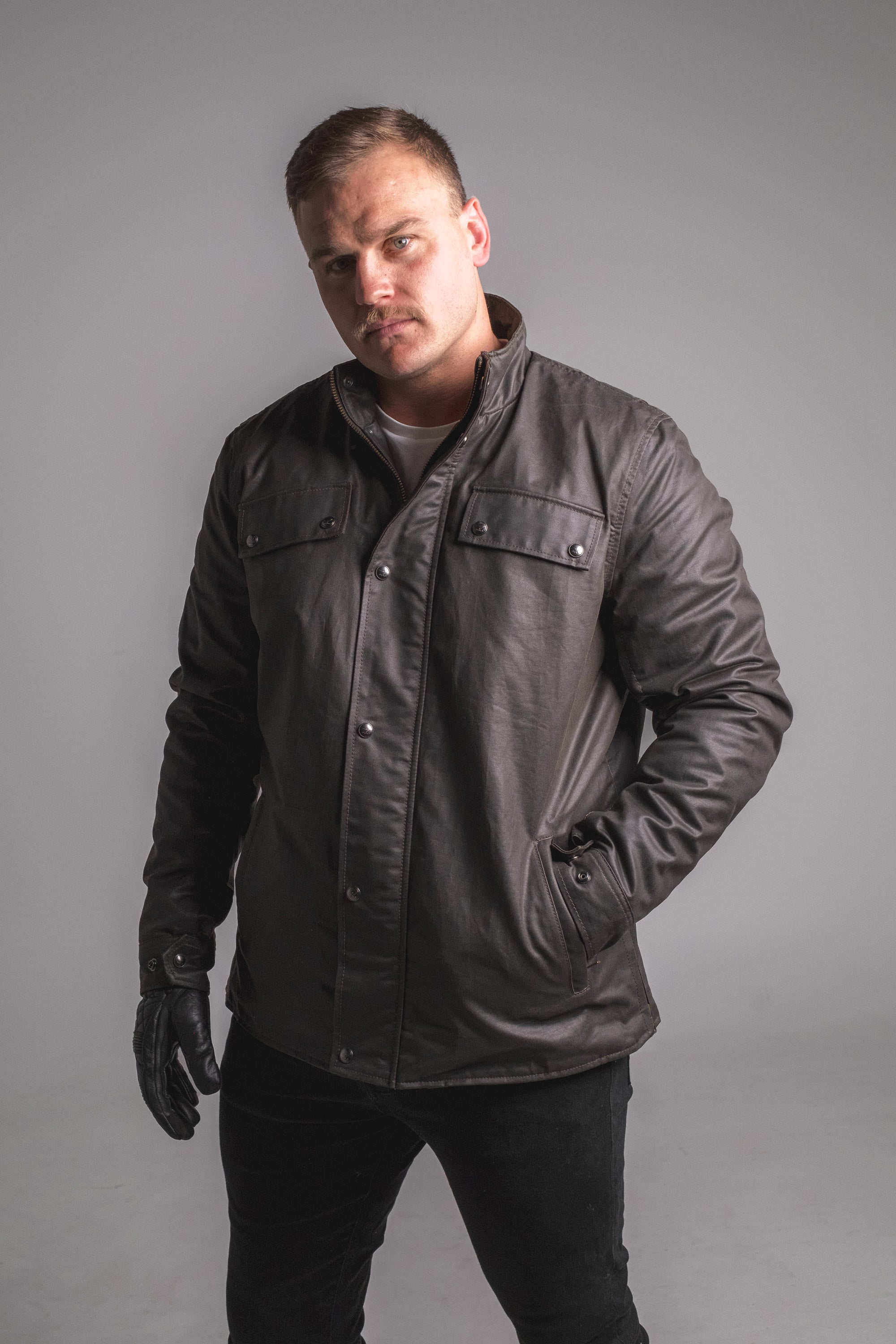 Mens waxed store cotton motorcycle jacket