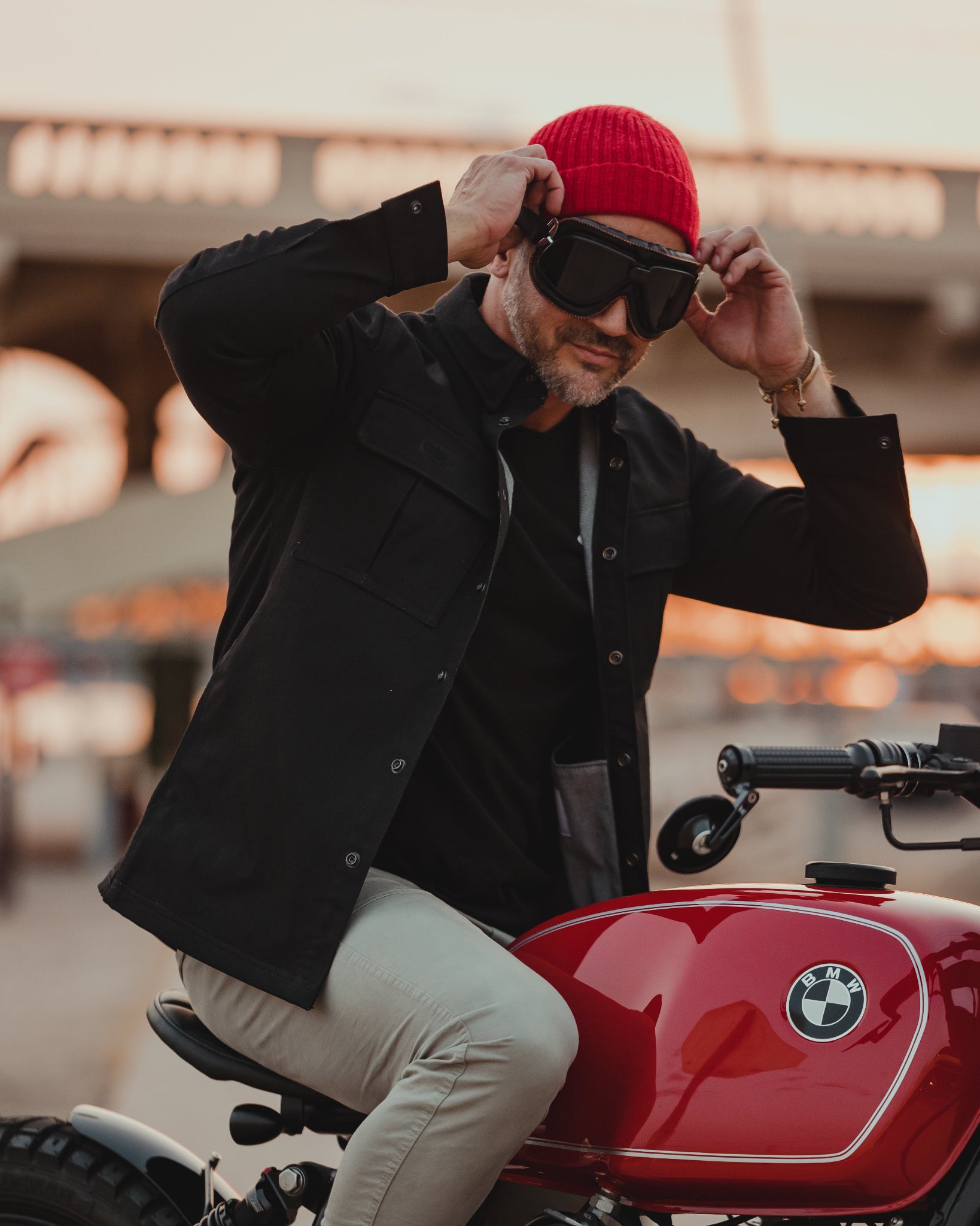 Brooklyn Black Denim Motorcycle Shirt | Mens Riding Jacket Merla Moto