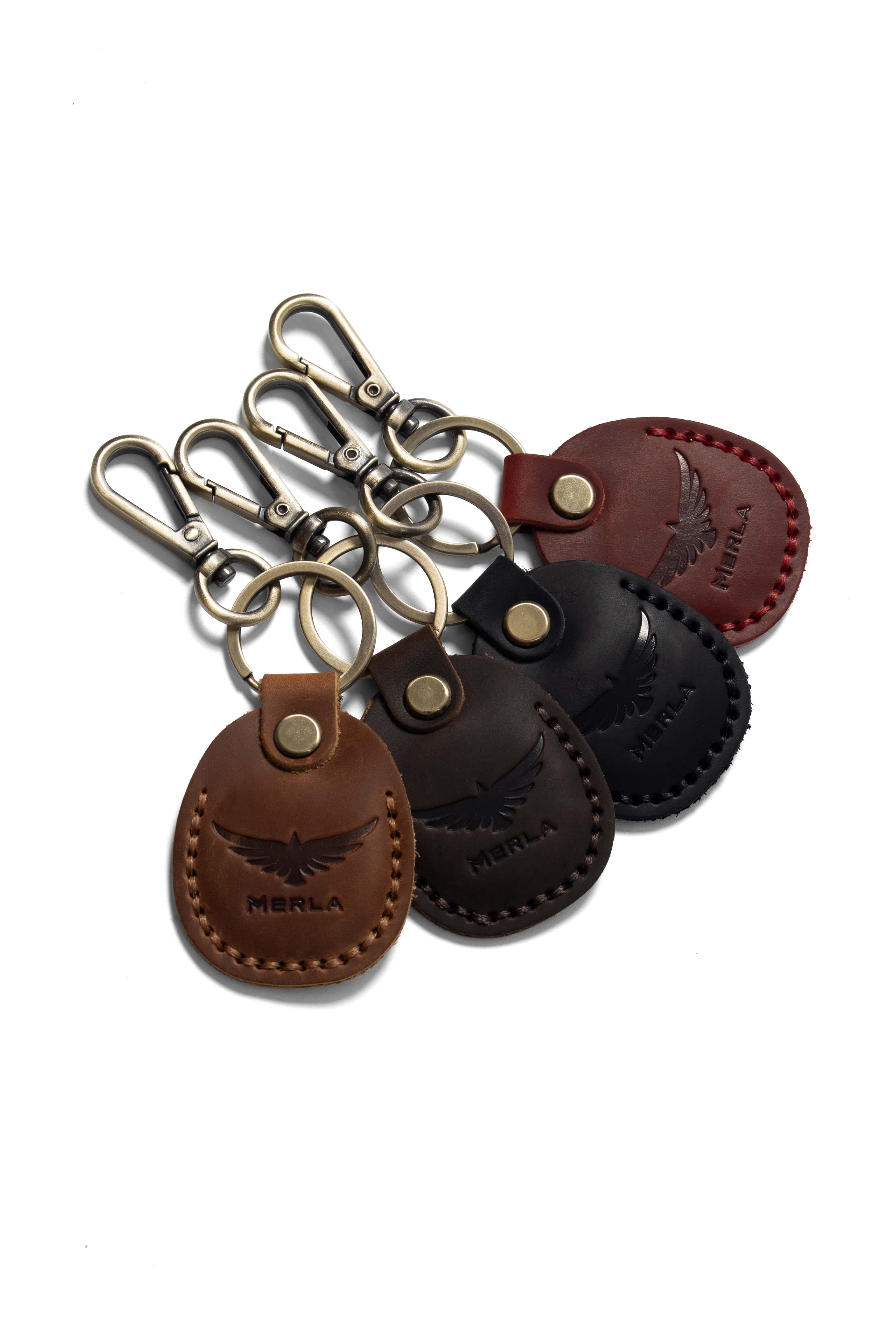 Merla Premium Leather Air Tag Key Ring
