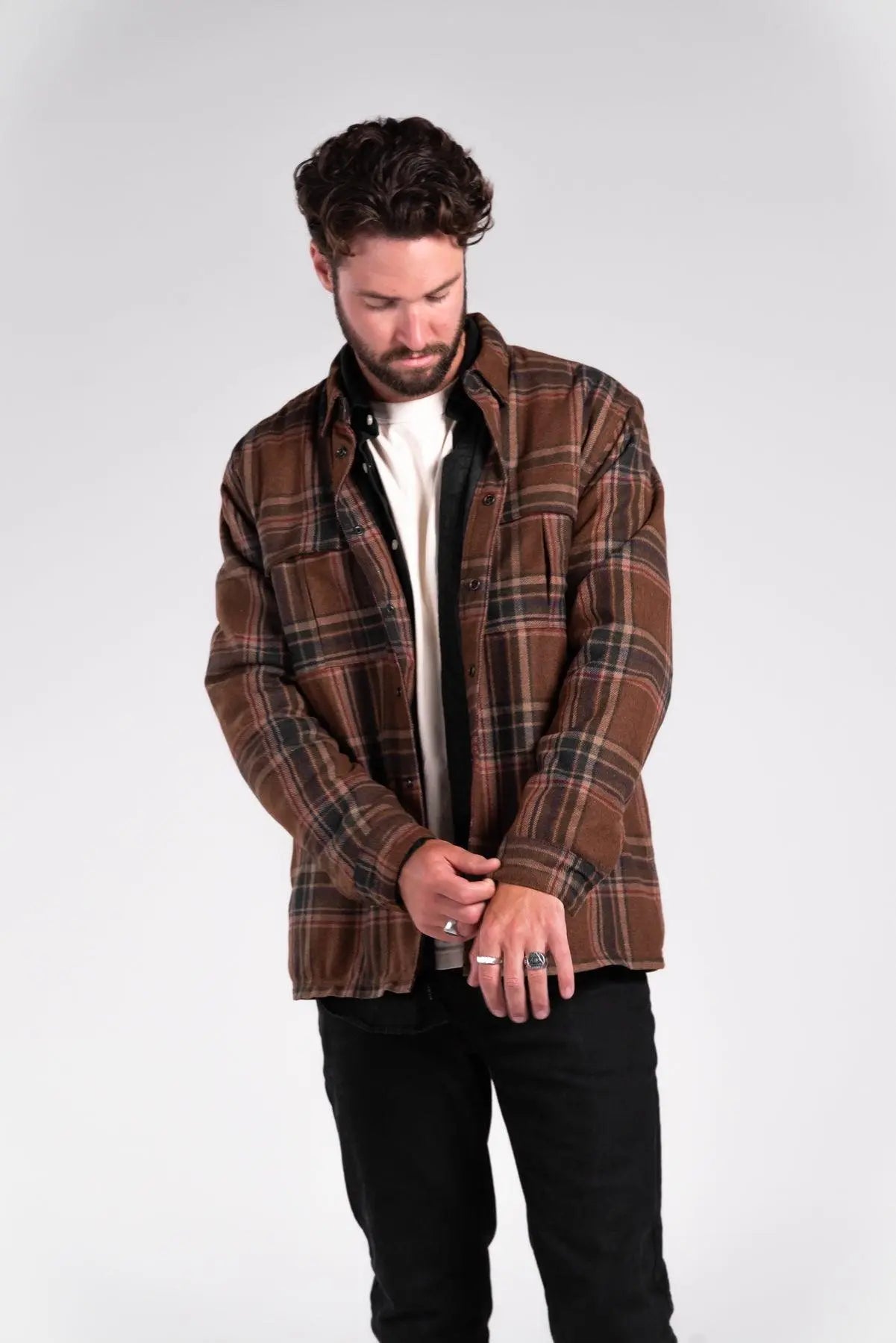 Denver Brown Wool Checkered Jacket