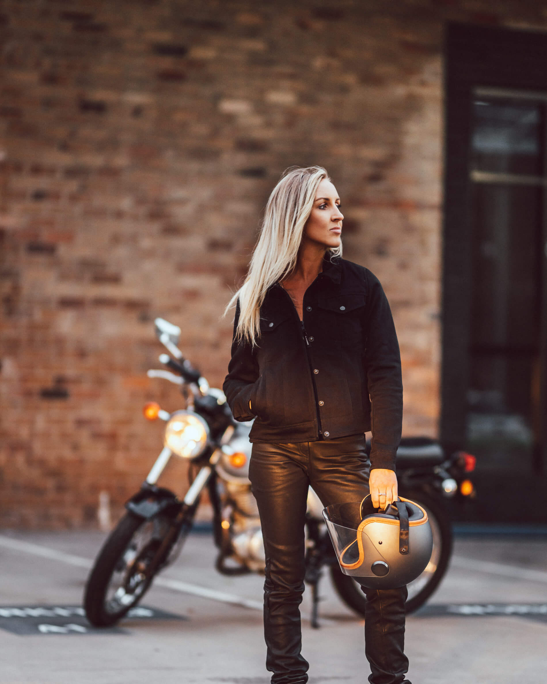 Womens Denim Motorcycle Jacket, Moscow Motorbike Jacket