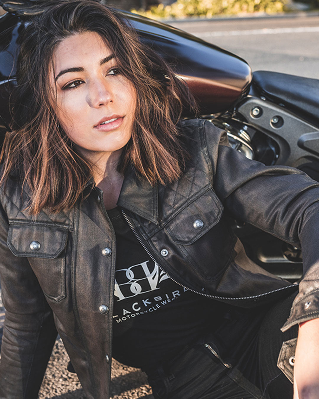 Aspendale Waxed Cotton Womens Motorcycle Jacket Merla Moto