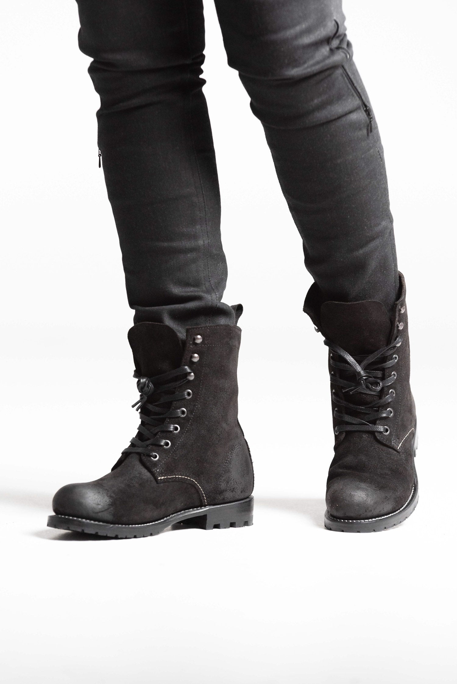 Leather Lace Up Boots MERLA MOTO